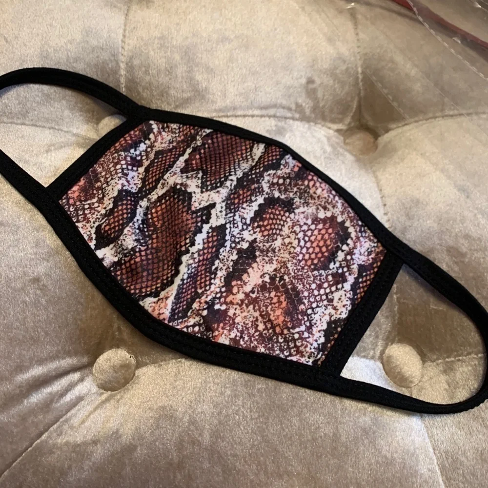 Soft 2 ply face mask, snakeskin design, new
